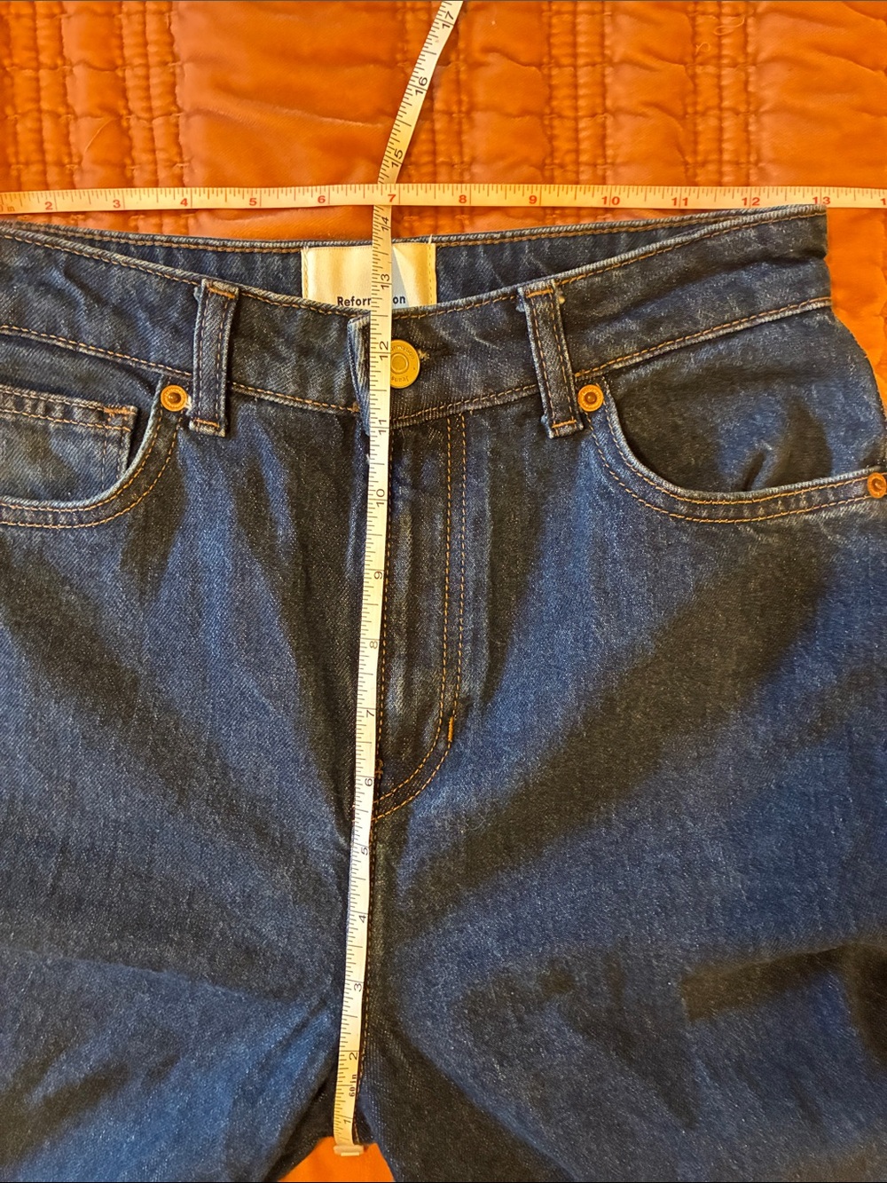 Reformation dark wash high rise Etta slim fit jean, 25, like new, 33” inseam - Picture 6 of 7